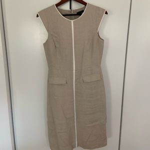 J. Crew Patch Pocket Sheath Dress in Tipped Linen